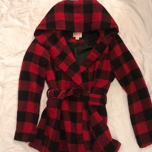 Red Buffalo-checkered winter coat